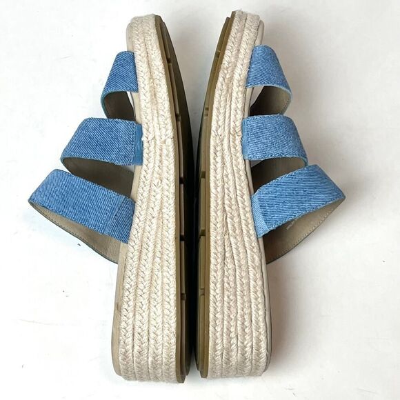 Eileen Fisher Mayla Denim Espadrille Sandals Blue Sz 9 - Picture 6 of 9